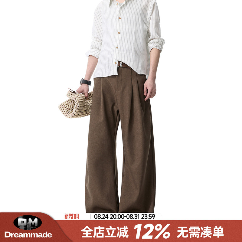 Dream Made Old Money Style New Rich A-Line Double Pleated Drape Trousers Men's Autumn Straight-Leg Commuter Pants Dream Made Old Money Style New Rich A-Line Double Pleated Drape Trousers Men's Autumn Straight-Leg Commuter Pants