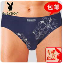 Gift boxed playboy mens underwear playboy U convex mid-waist bamboo fiber cotton briefs men