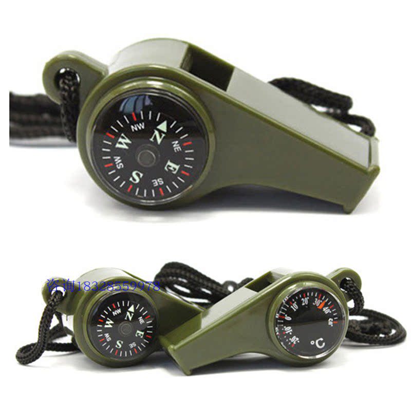 Compass Thermometer 3 Hop 1 multifunction mouth whistle * aluminium alloy * stainless steel * fire emergency lifesaving * training