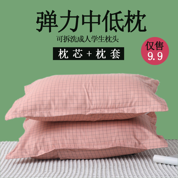 Student Pillow Pair Adults Single Dormitory Cute Girl Afternoon Nap Small Number Home Double Pillow Core With Pillowcase