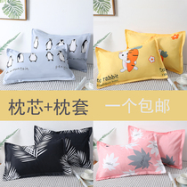 Student Pillow Pair Loaded Students Single Dorm Room Adults Single Afternoon Nap Small Number Dorm Room Double Pillow Core With Pillowcase