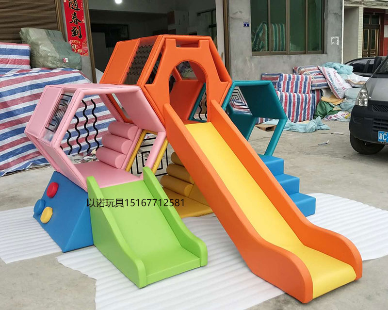 Kindergarten early education center software combination equipment colorful honeycomb slide sensory integration training physical education toys