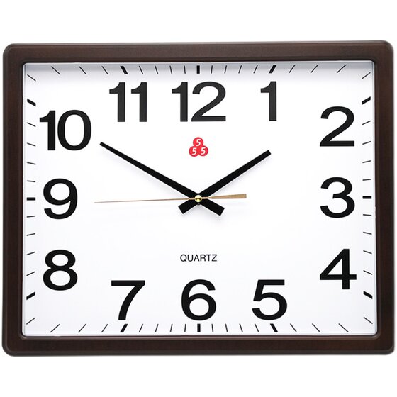 Shanghai Sanwu Brand 555 Wall Clock for Living Room, Home Use, Square Clock, Simple Large Quartz Clock, Silent Wall Clock
