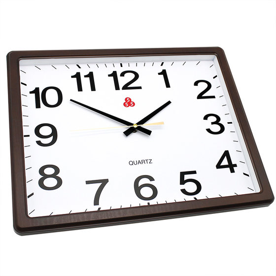 Shanghai Sanwu Brand 555 Wall Clock for Living Room, Home Use, Square Clock, Simple Large Quartz Clock, Silent Wall Clock