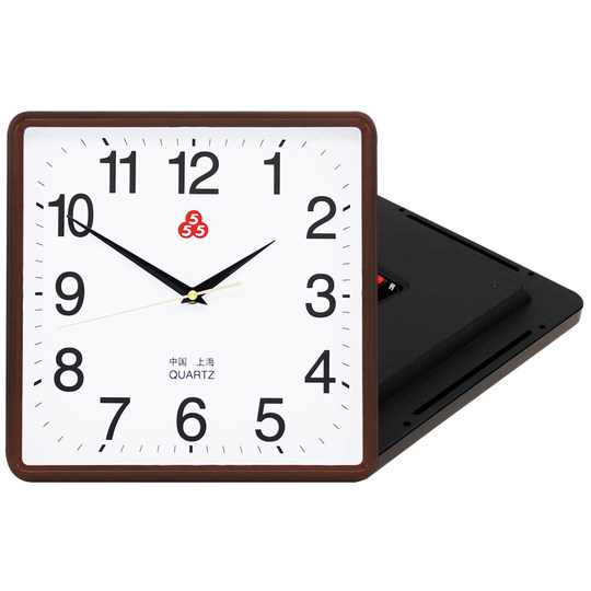 Shanghai Sanwu Brand Quartz Clock 555 Wall Clock Living Room Modern Simple Square Silent Home Clock Wall-Mounted