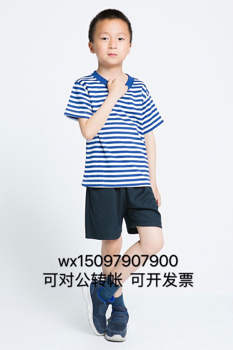 Children's new Navy Gymnasium Suit Set 100-160 Seven yards suitable for summer camp outward training military training and so on