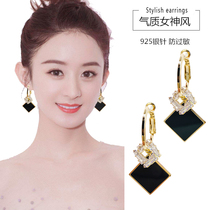 Korean temperament big-name earrings female 2022 new geometric black tassel earrings net red high-end fashion earrings
