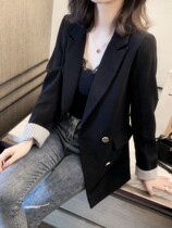 Net red fashion fried street casual suit top female 2022 new Korean version all-match high-end black suit jacket