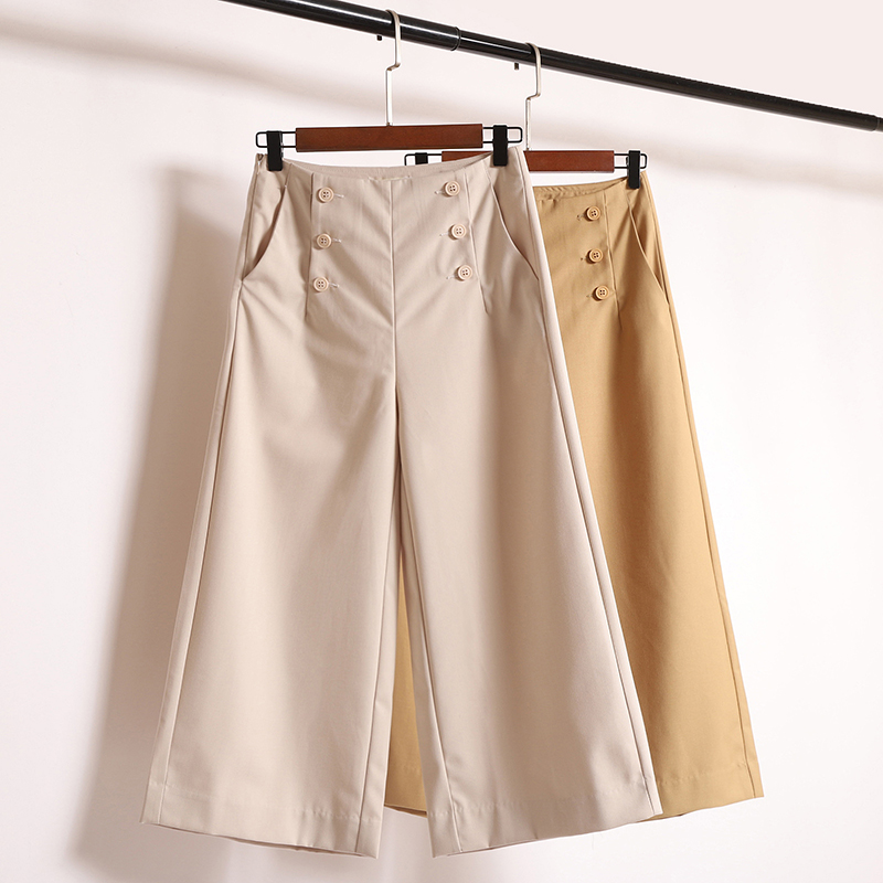 2022 Summer new Korean version 100 Lap Loose Slim 70% Casual Pants Woman Card Its Color High Waist 90% Broadlegged Pants