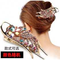  Korean hair card simple hair accessories Rhinestone alloy ponytail horizontal clip hairpin large spring clip clip Adult headdress products