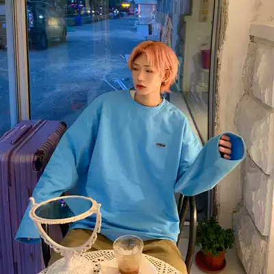 Leman Jinjun Long Sleeve Solid Color T-shirt Men's Tide Brand Loose base shirt Street Hip Hop Trend oversize Top