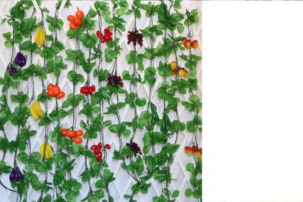 Mô phỏng cây mây nhỏ trang trí hoa nho Dây leo thực vật Dây leo hoa giả Trang trí bè trực tiếp - Hoa nhân tạo / Cây / Trái cây giả hạc hoa hồng đỏ