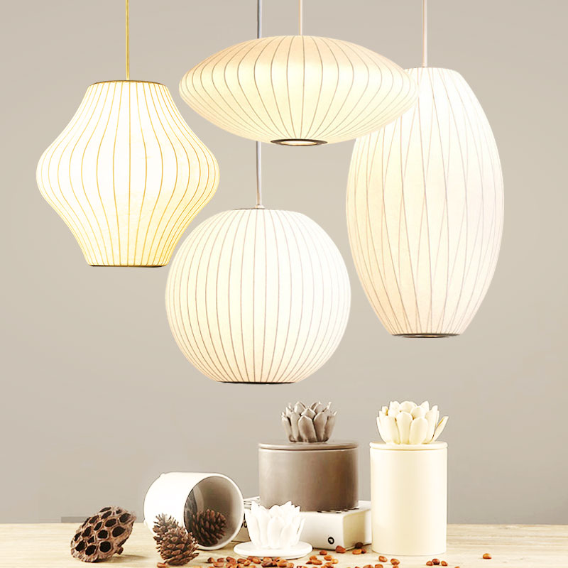 New Chinese Dining Hall Hotel Lantern Cloth Art Lampshade Zen tea room hotel lobby duplex Stair Silk Chandelia