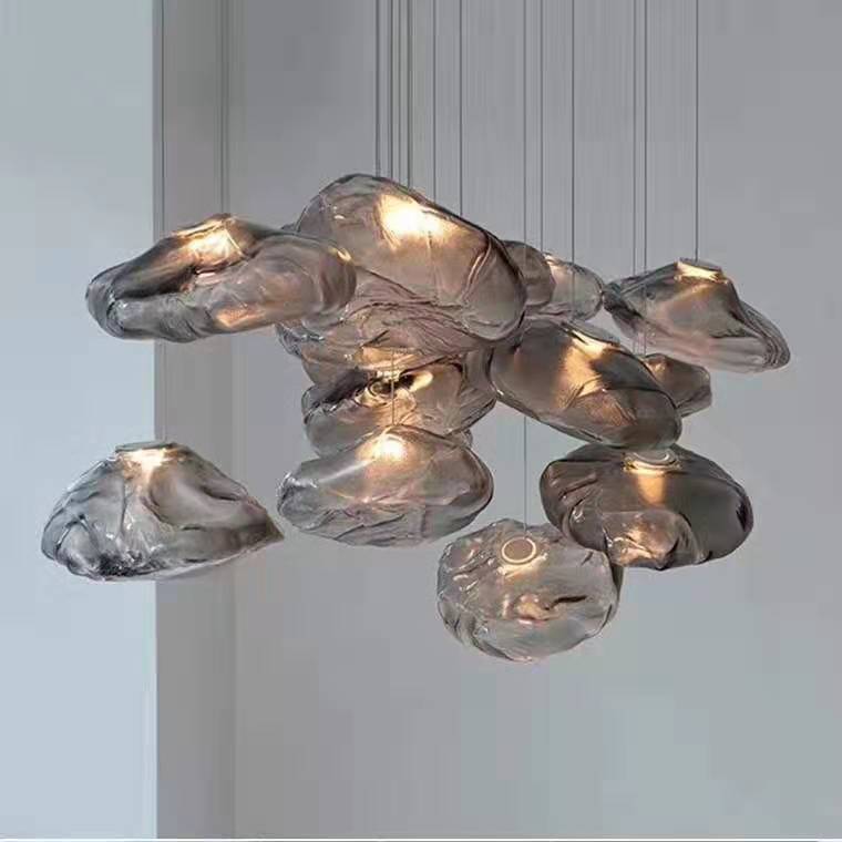Postmodern light extravagant glass chandelier Nordic creative restaurant chandelier personality bar Terrace Duplex Stairway Decoration Pendant Lamp-Taobao