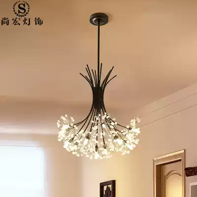 Nordic simple modern dining room chandelier Bedroom lamp Creative personality clothing store bar living room American crystal lamp