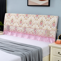 European bedside cover 1 8m bed fabric soft bag simple modern bed headgear dust cover 1 5m bed Princess wind all bag