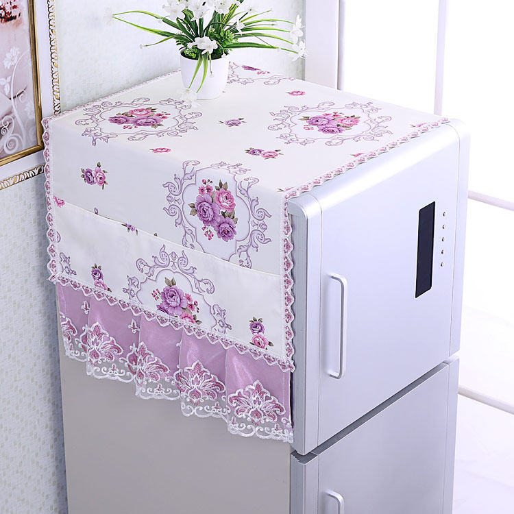 Haier Double Door Refrigerator Hood Dust Cover Double Door Fridge Cover Towels Cashier Bag Lace Triple Door Large Fridge Geb