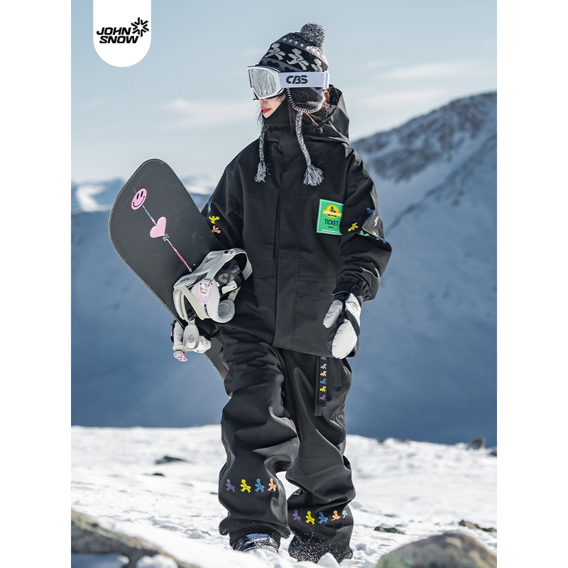 John Snow Ski Suit Set Women's Snowboard Professional 3L Fully Seam-Sealed Waterproof Warm Jacket Men's Winter John Snow Ski Suit Set Women's Snowboard Professional 3L Fully Seam-Sealed Waterproof Warm Jacket Men's Winter