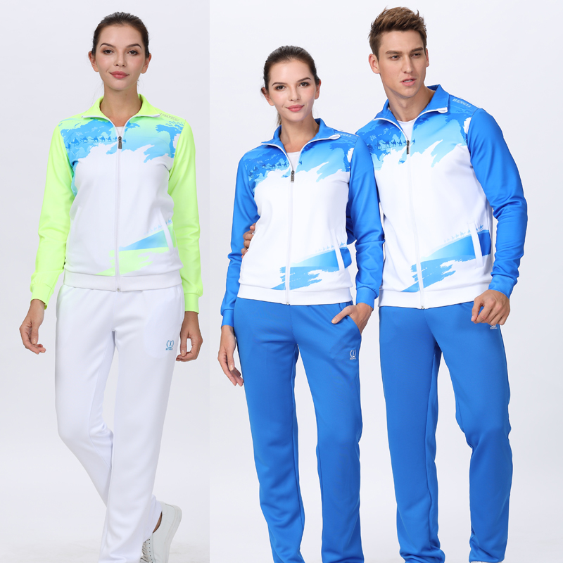 Spring and autumn table tennis suit men's and women's long-sleeved trousers jacket badminton suit casual running sportswear - Taobao