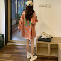 Port Taste Ins superfire Letters Printed Long Sleeve Loose Round Collar Blouse Blouse 2020 new fall net red with long sleeves