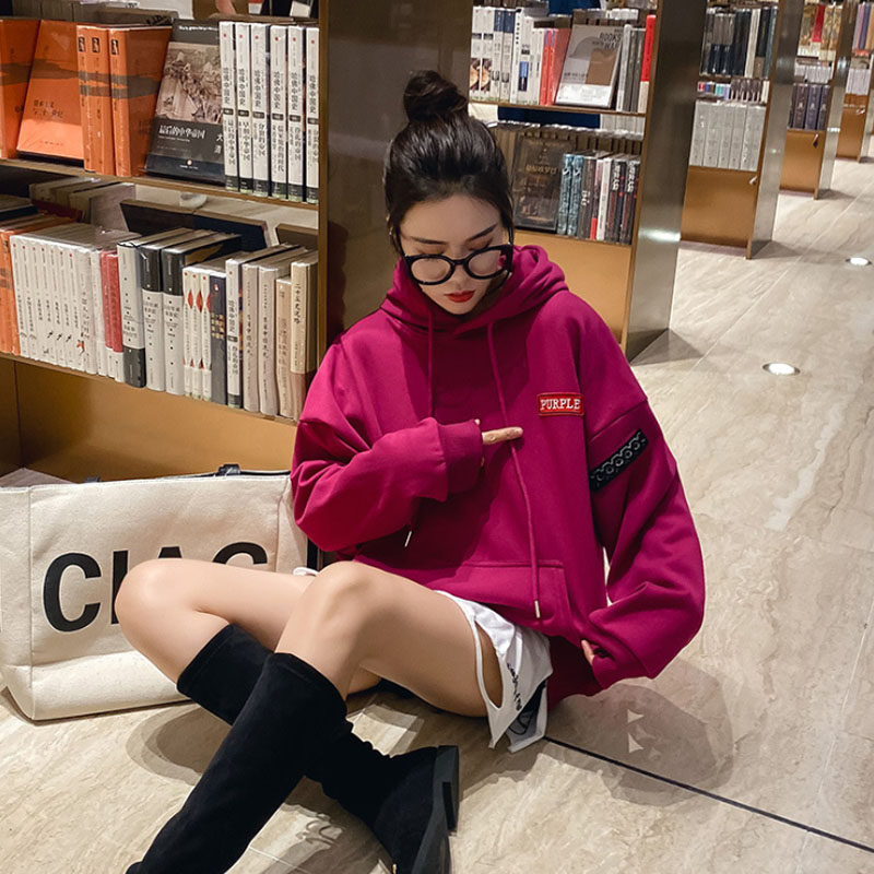 Hooded sweatshirt trend 2020 autumn and winter new Korean version of the net red loose and thin ins super hot embroidery top trend