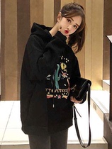 European goods large version sweater women plus velvet thickening loose Korean ins autumn and winter bf Harajuku style ulzzang top tide