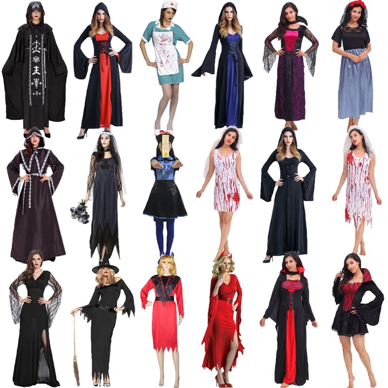 Halloween Bloody Nurse to Death Ghost Bride Zombie Zombie Clothes Horror Vampire Sexy Nurse Witch Woman Costume 