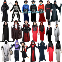 Halloween funny Grim Reaper ghost skull ghost costume Child male vampire demon zombie Witch Sadako costume