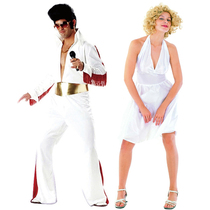 Halloween masquerade costume cosplay Marilyn Monroe dress song king Elvis prep costume