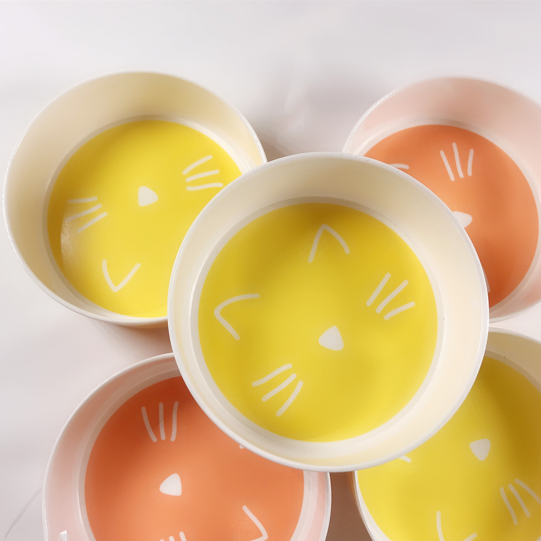 Pet dining table cat supplies cute cartoon cat supplies cat bowl) cat rice bowl protects cervical spine cat edible bowl