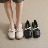 Осенняя обувь для кожаной обуви, подходит с юбкой, французский стиль, коллекция 2023, большой размер