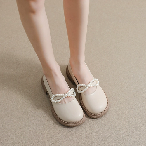 Осенняя обувь для кожаной обуви, туфли, подходит с юбкой, французский стиль, коллекция 2023, большой размер