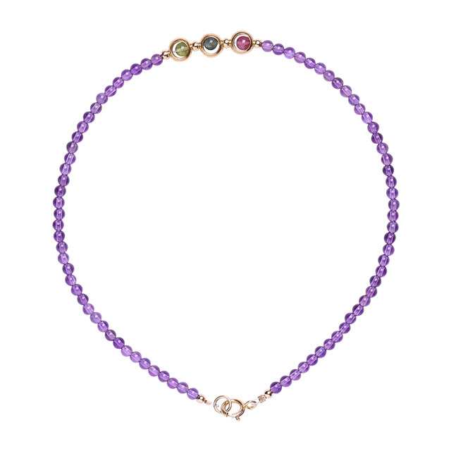 Amethyst anklets, ແມ່ຍິງ tourmaline ສູງ heels, 2023 ໃຫມ່, trendy, sexy, high-end, ຂະຫນາດໃຫຍ່, ບໍ່ fading, ແບບເກົ່າແກ່.