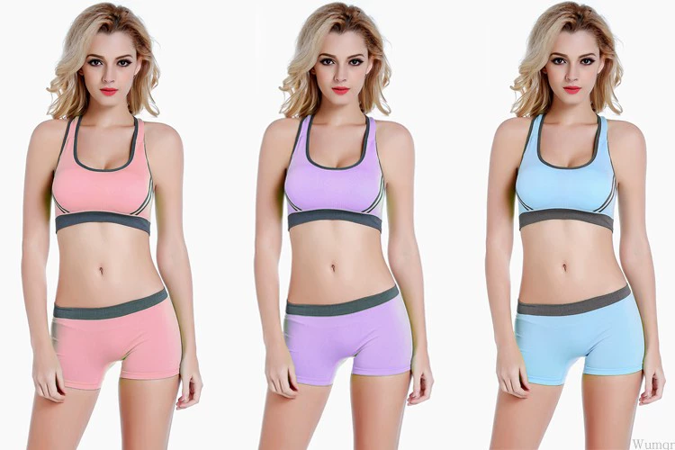 Hai mảnh không có vòng thép làm đẹp trở lại áo ngực thể thao yoga chạy liền mạch vest kiểu dáng lớn bộ đồ lót nữ