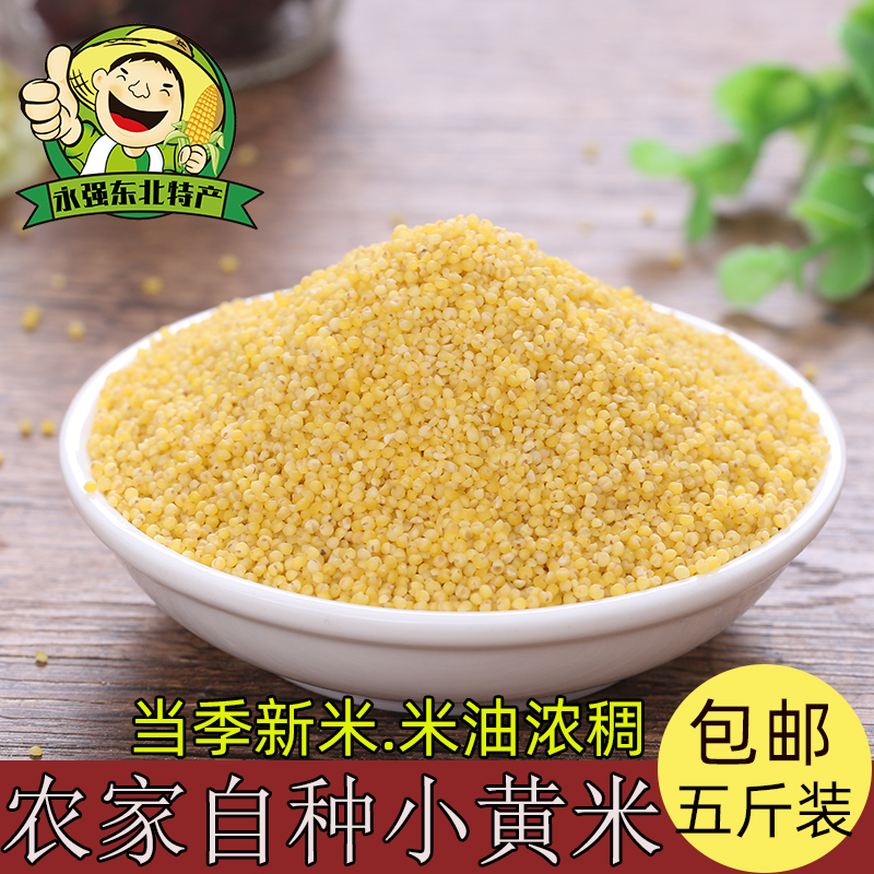 2021 small yellow rice moon child Mippai rice 5 catty grain cereals Northeastern farmhouse New millet Heilongjiang Huang Xiaomi porridge