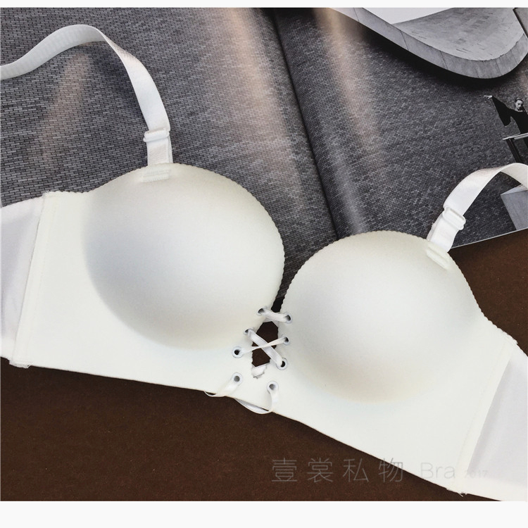 Đám cưới thuần trắng kéo B bra không có vòng thép không dấu vết ab cup ngực nhỏ LB quai tụ tập áo lót gợi cảm áo lót bigsize