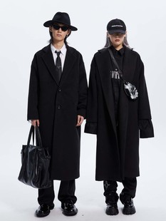 ETERNITY ITA 20FW ダークニッチヘビーデザインウール万能ロングシルエットコート 男女兼用