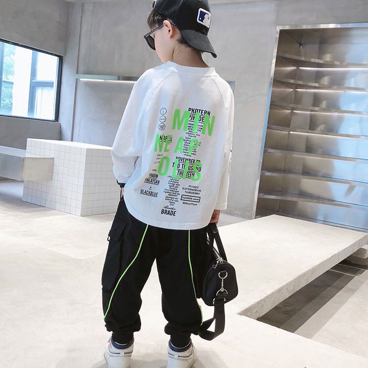 Barabbala boy's long sleeve T-shirt handsome spring and autumn children's sweater pure cotton thin