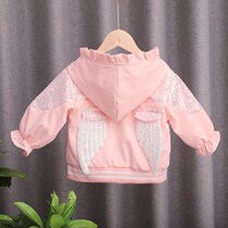 Ballabala girls autumn clothes jacket new foreign air small wings clip blouse for children in spring and autumn childrens clothes tide