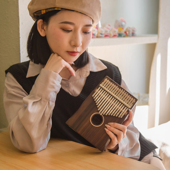 安德鲁拇指琴玫瑰木卡林巴琴17音入门女生初学者乐器闭眼弹乐器