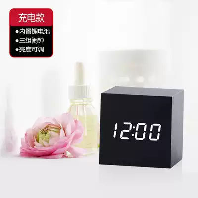Student creative LED charging storage electronic alarm clock luminous mute bedroom bedside small alarm multifunctional digital clock
