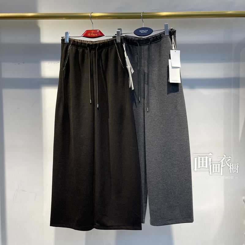 Hazhen Q1363 Authentic 2026 Autumn Korean Style Fashion Sweatpants Slimming Elastic Waist Sports Casual Wide-Leg Pants for Women