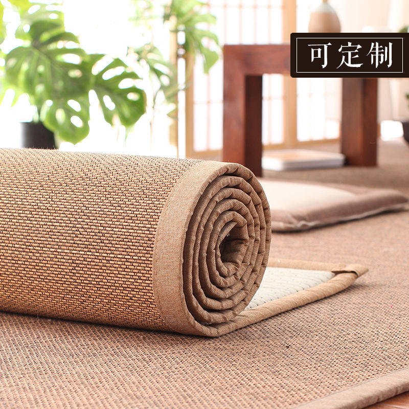 Japanese-style bamboo woven carpet bedroom living room bamboo carpet bay window mat tatami floor mat B&B mat blanket can be customized