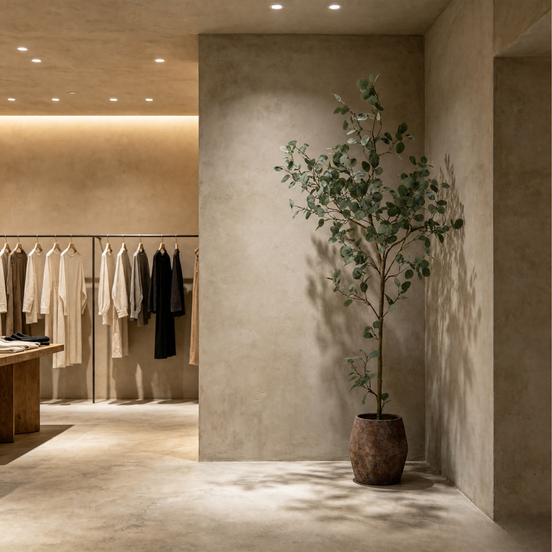 Simulated Green Plants, High-End Light Luxury Eucalyptus Potted Plants, Indoor Clothing Store and B&B Decoration, Floor-Standing Bionic Plant Ornaments
