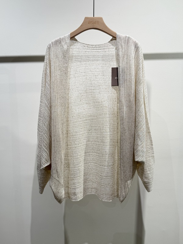 Bense Boutique 2026 Autumn New Ribbed Shell Sweater Cardigan G1697A01