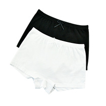 Two dress girls underwear pure cotton black CUHK Four-corner Bottom Pants Students White Flat Corner Pants Girl Shorts