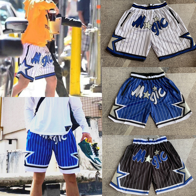 Just Don Shorts Retro American Style Loose Five-Point Shorts Magic Team Basketball Shorts Large Size Unisex Sports Casual Summer