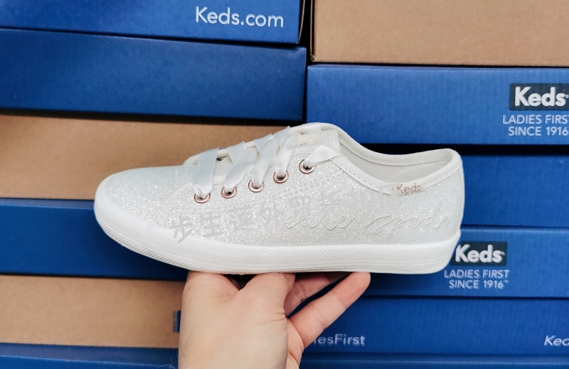 Keds Export Student White Sequin Cloth Casual Shoes
