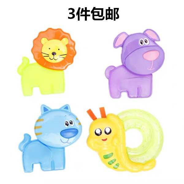 Orphan high-quality export original single high-quality newborn baby cute cartoon water injection tooth fixer grinding tooth fixer rattle