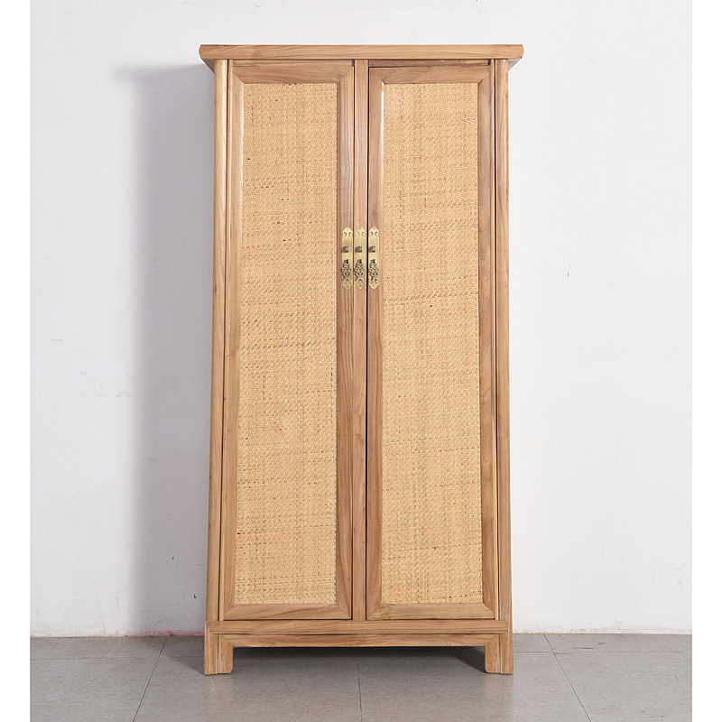 New Chinese old elm hanging log log locker container solid wood lacquer bedroom closet minimal wardrobe